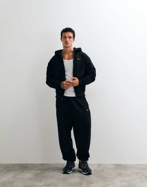 Nike Solo Fleece oversized double zip co-ord in black - view 1