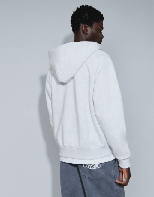 Nike Solo Fleece oversized double zip fleece hoodie in light grey, 5 of 9