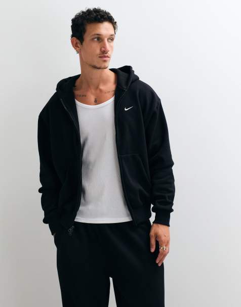 Nike Solo Fleece oversized double zip hoodie in black - view 1