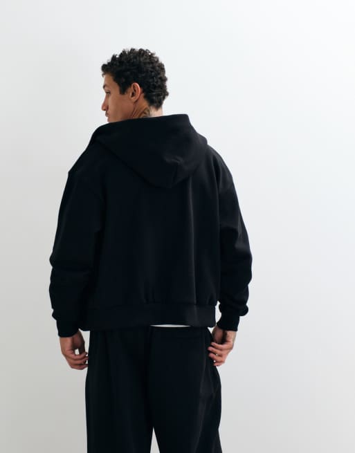 Nike Solo Fleece oversized double zip hoodie in black, 2 of 5