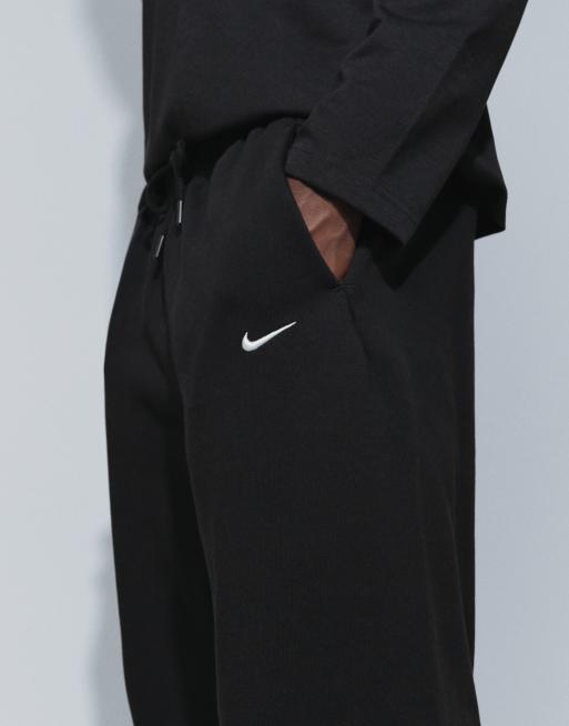 Nike Solo Fleece straight leg bungee joggers in black, 4 of 9