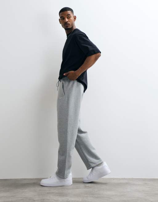 Nike Solo Fleece straight leg bungee joggers in grey, 3 of 5