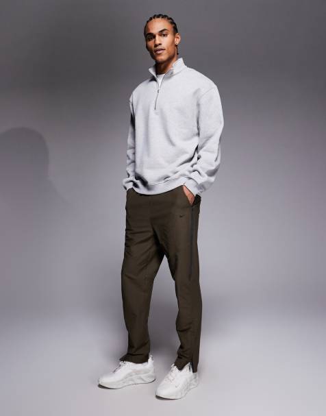 Nike Solo Swoosh cuffed sweatpants in dark brown - view 1