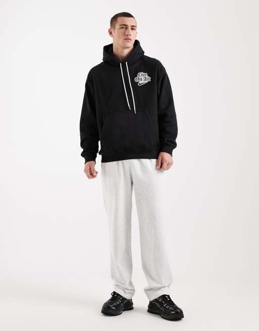 Nike - Solo Swoosh - Felpa nera con cappuccio e stampa del logo sul retro, 2 di 5