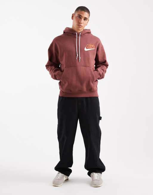 Nike Solo Swoosh graphic hoodie in brown, 2 of 5