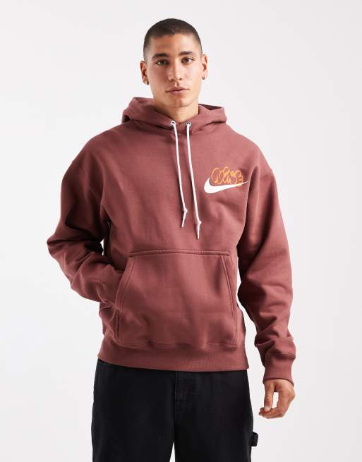 Nike Solo Swoosh graphic hoodie in brown, 3 of 5