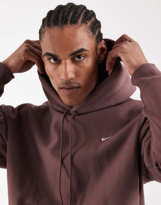 Nike Solo Swoosh hoodie in brown | ASOS