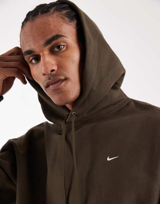 Nike Solo Swoosh hoodie in dark brown | ASOS