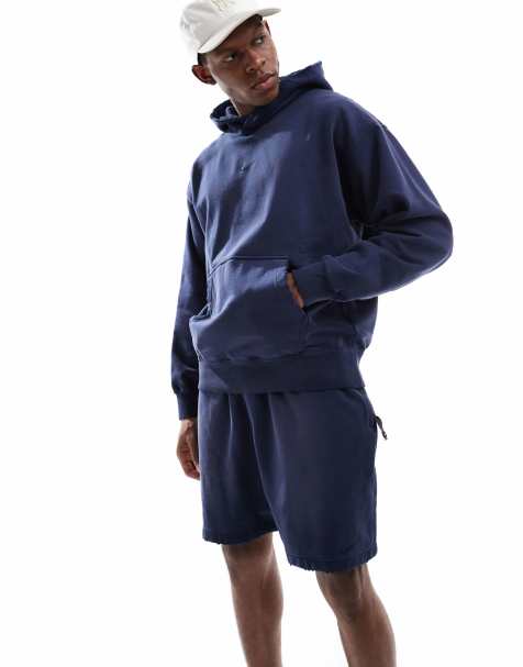 Nike Solo Swoosh French Terry short in washed navy