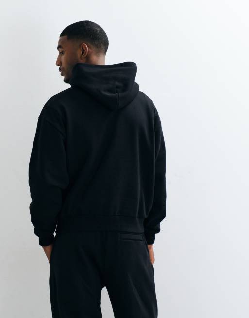Nike Solo zentraler Swoosh-Logo Oversize-Fleece-Kapuzenpullover in Schwarz, 4 von 5