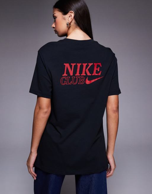 Nike - Sort oversized T-shirt med firkantet pasform og grafik på ryggen