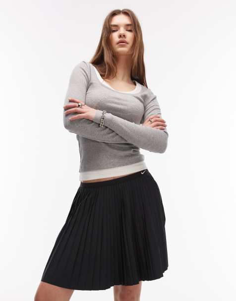 Nike - Sort plisseret mininederdel - view 1