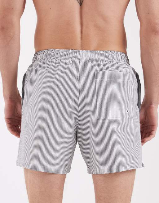 Nike - Sorte 5-tommer volley-badeshorts i seersucker, 5 af 5
