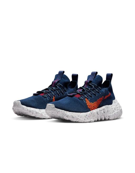 Nike Space Hippie 01 sneakers in midnight navy/magma orange