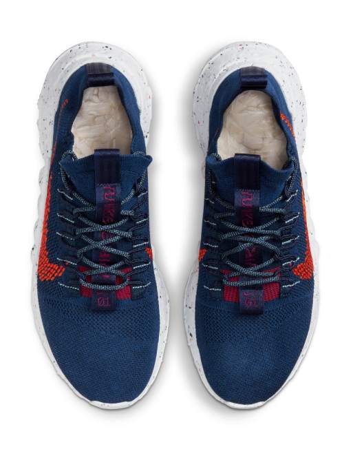 Nike Space Hippie 01 sneakers in midnight navy/magma orange  display picture 1