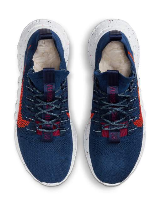 Nike Space Hippie 01 sneakers in midnight navy/magma orange