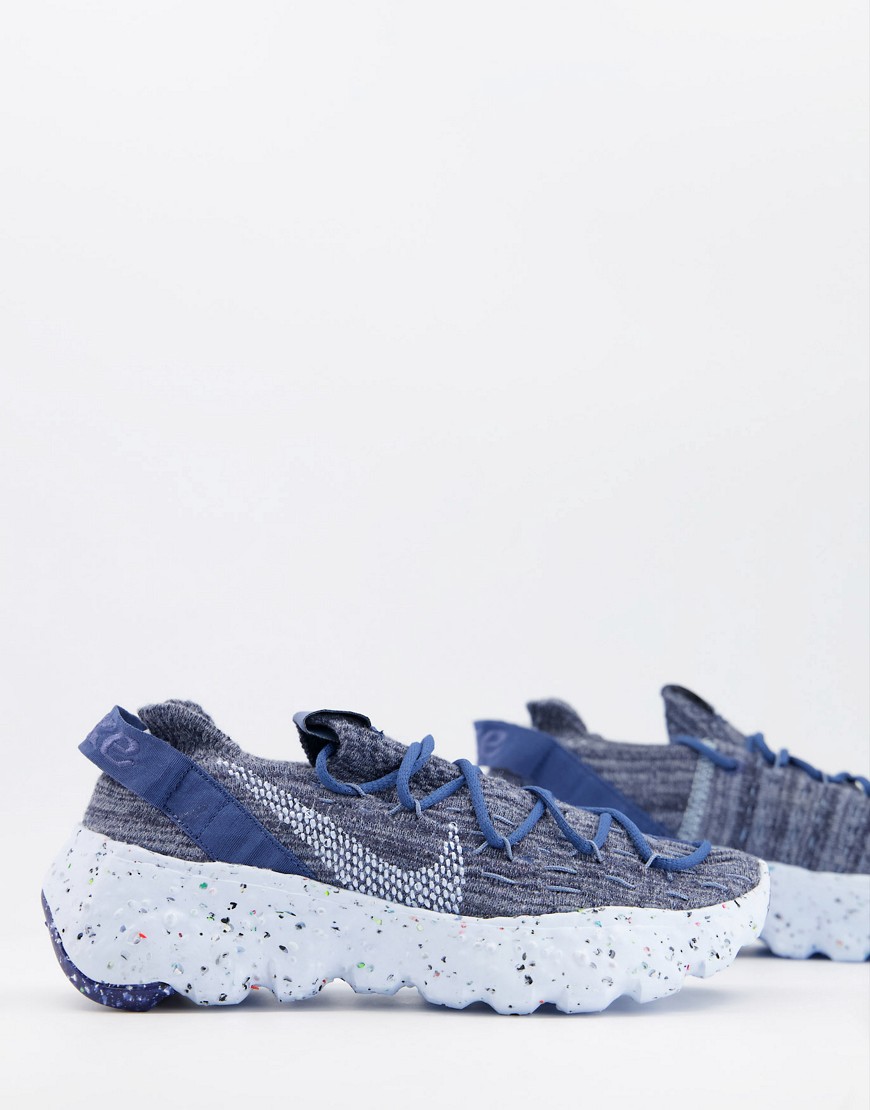 Nike Space Hippie 04 flyknit sneakers in grey and blue