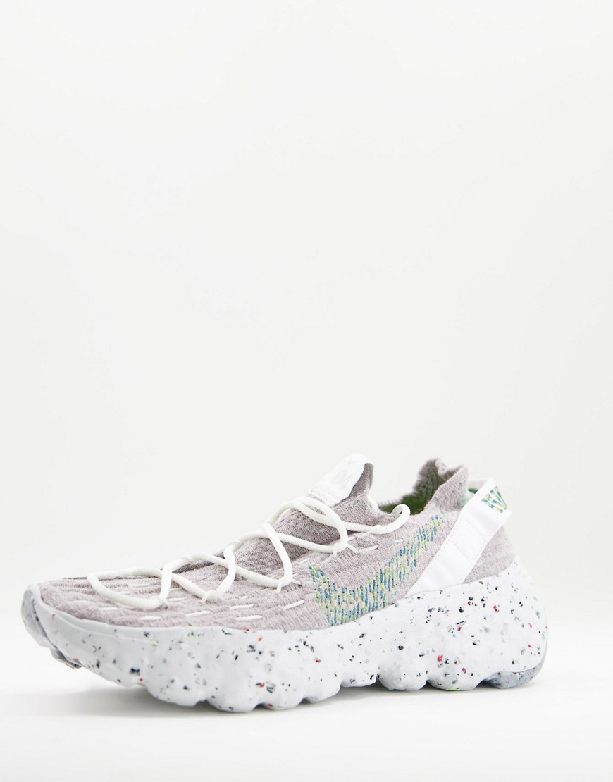 Nike Space Hippie 04 sneakers in summit white/mean green
