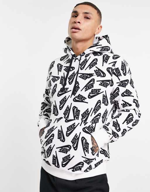 Nike Essentials all over logo print hoodie in | ASOS