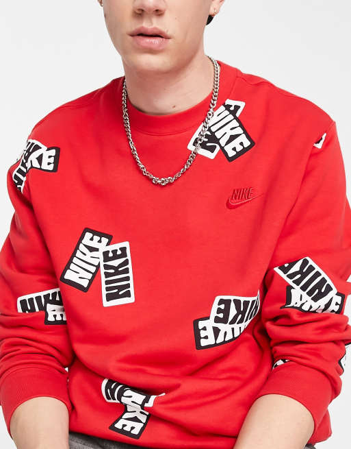 Nike festival all over print crew sweatshir hot sale