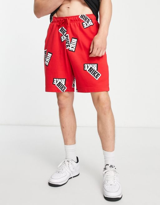 Red nike 2024 shorts fleece