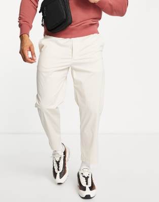 Nike Sport Essentials cropped woven straight leg sneaker pants in stone - ASOS Price Checker