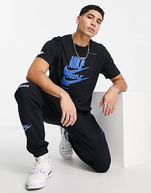 Nike Sport Essentials Multi Futura logo t-shirt in black