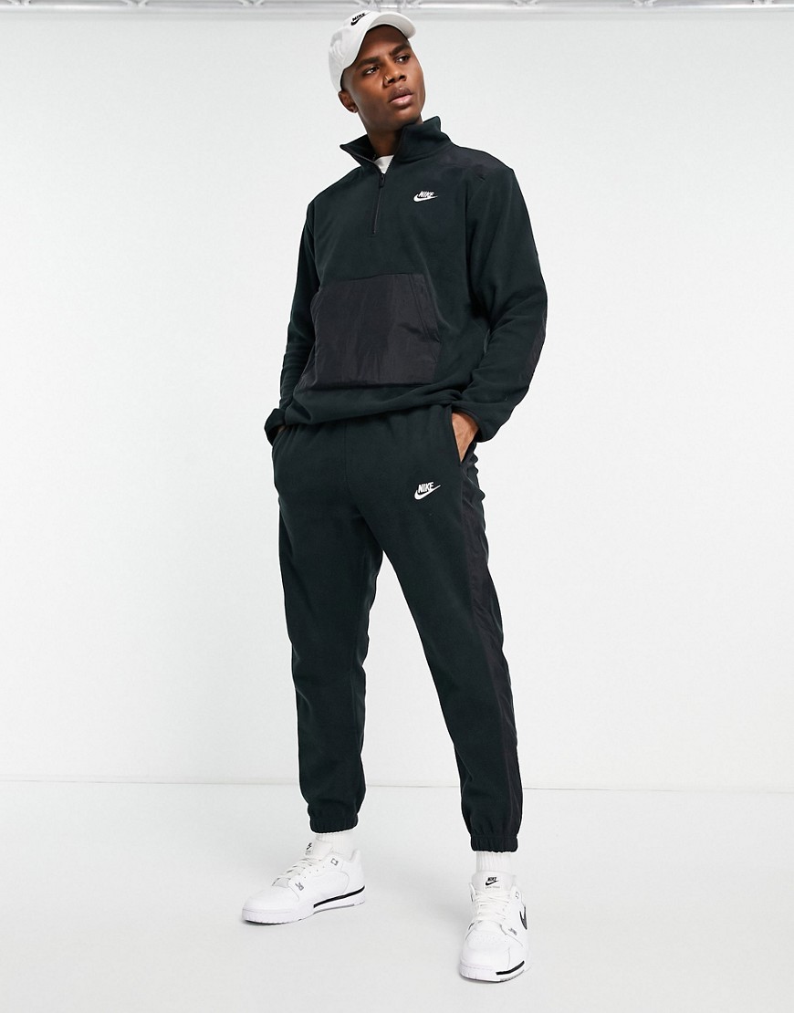 Nike Sport Essentials polar fleece cuffed sweatpants in black