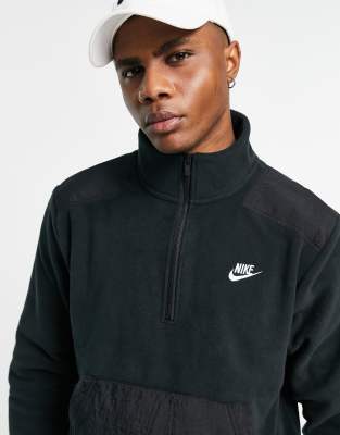 Nike Sport Essentials polar fleece half zip sweatshirt in black ASOS