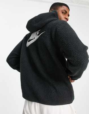 Nike Sport Essentials sherpa fleece hoodie in black | ASOS