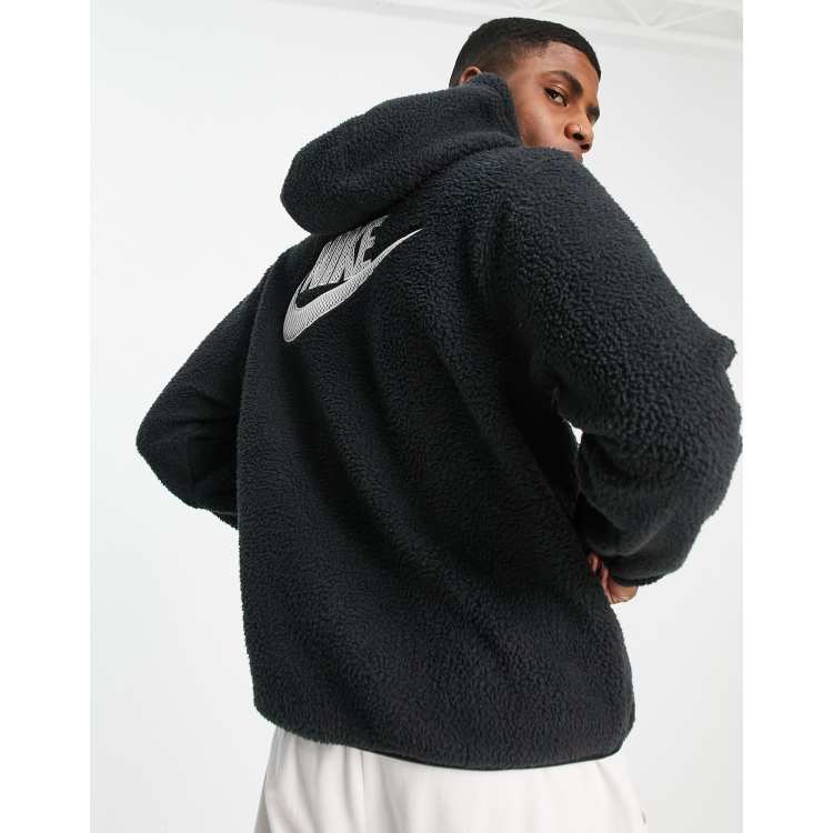 Nike Sport Essentials sherpa fleece hoodie in black