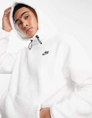 Nike Sport Essentials sherpa fleece hoodie in white ASOS