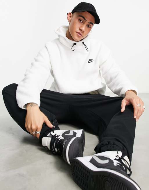 nike white fleece hoodie