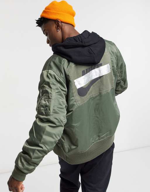 Nike Sport Punk Pack bomber jacket in khaki