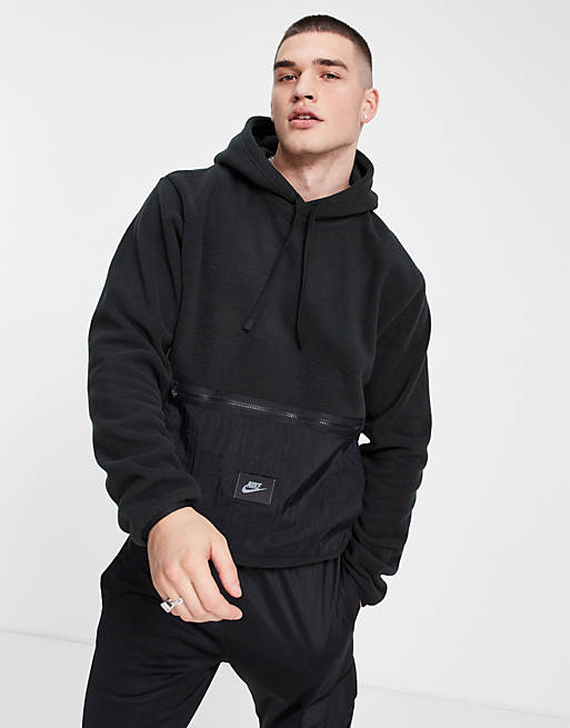 Nike Sport Utility hoodie with woven pocket in black | ASOS
