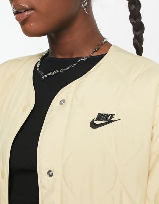 Nike Sport Utility quilted jacket in beige | ASOS