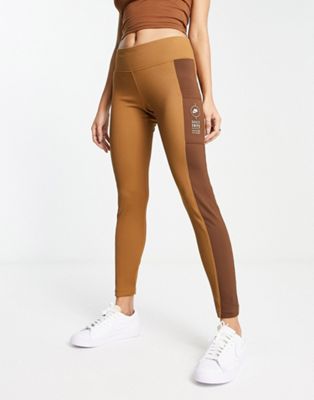 Nike Sport Utility rib leggings in ale brown