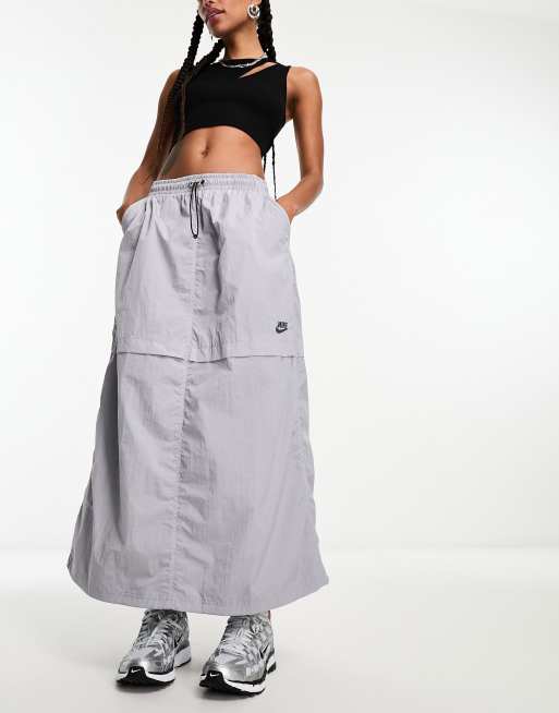 Nike Sport Utility woven cargo maxi skirt in pewter grey | ASOS