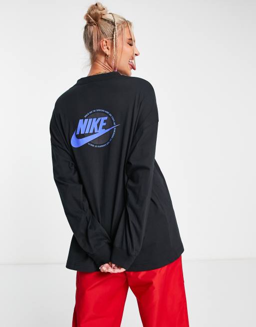 Nike Sportswear graphic long sleeve t-shirt in black