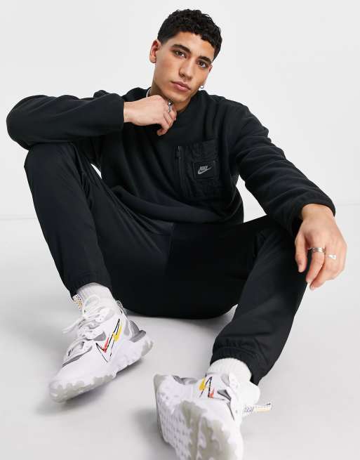 Nike Sports Utility cargo pocket sweatshirt in black