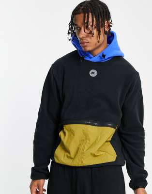 Nike Sports Utility hooded fleece in black with contrast pocket and hood - ASOS Price Checker