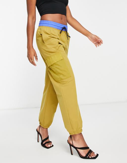 Paper Bag High Waisted Woven Cargo Pants