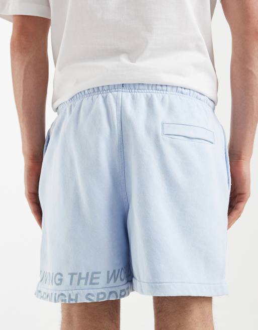 Nike Sportswear Club shorts with elastic waist in light blue, 5 of 5