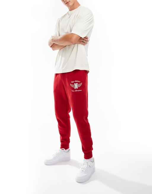 Red and white nike joggers online