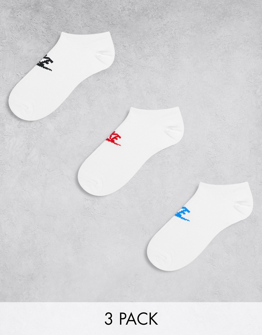 Nike Sportswear Everyday Essential no-show socks in white and multi mix