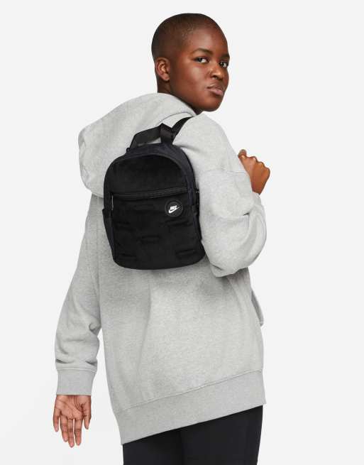 Nike Mini Sportswear Futura Backpack in Black/Light Orewood Brown