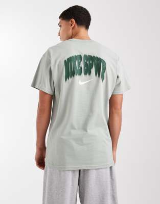 Nike Sportswear graphic back print t-shirt in light green
