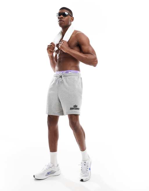 Nike Sportswear logo shorts in gray