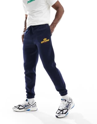 Nike Sportswear Logo Sweatpants In Navy