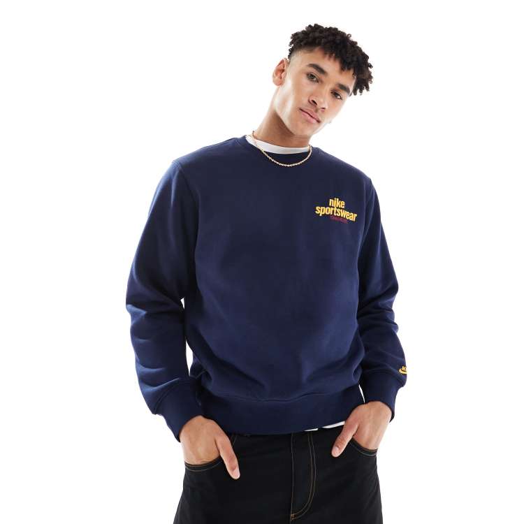トップス everyone original logo crew sweat (NAVY) Navy Logo Crewneck Sweatshirt – AJR Store